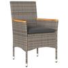 VidaXL Ensemble à manger de jardin et coussins 3 pcs gris rotin verre, ensemble de salle à manger d'extérieur, meuble de 3278651