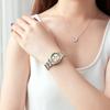 OLEVS Women's Analog Quartz Watch Waterproof Luminous Gold White Stainless Steel Band Fashion Timepiece