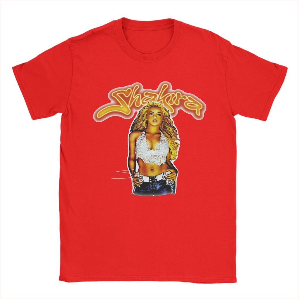 Singer Shakira Men T Shirt Vintage Tees Short Sleeve Crew Neck T-Shirts Cotton Plus Size Tops