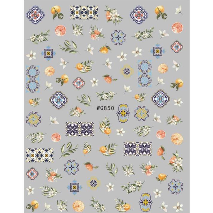 1 лист ретро синие и белые фарфоровые 3D наклейки для ногтей водонепроницаемые наклейки для дизайна ногтей «сделай сам»