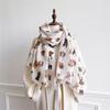 Autumn and Winter Travel Warm Cashmere Shawl Scarf Fashion Women Cat Print Pashmina Blanket Wraps Female Cute Poncho Bufand