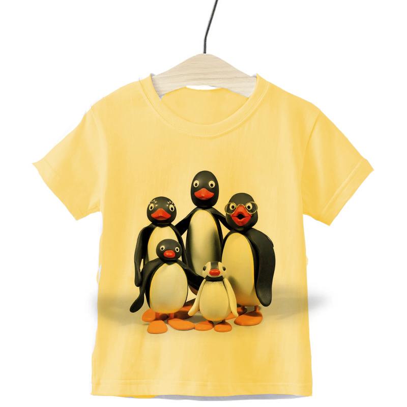 

Дитяча футболка Діти для дівчаток Хлопчиків Дівчатка Дитячі сорочки Дитина Малюк Пінгвін Сімейна вечірка Футболки Одяг Короткий 140cm