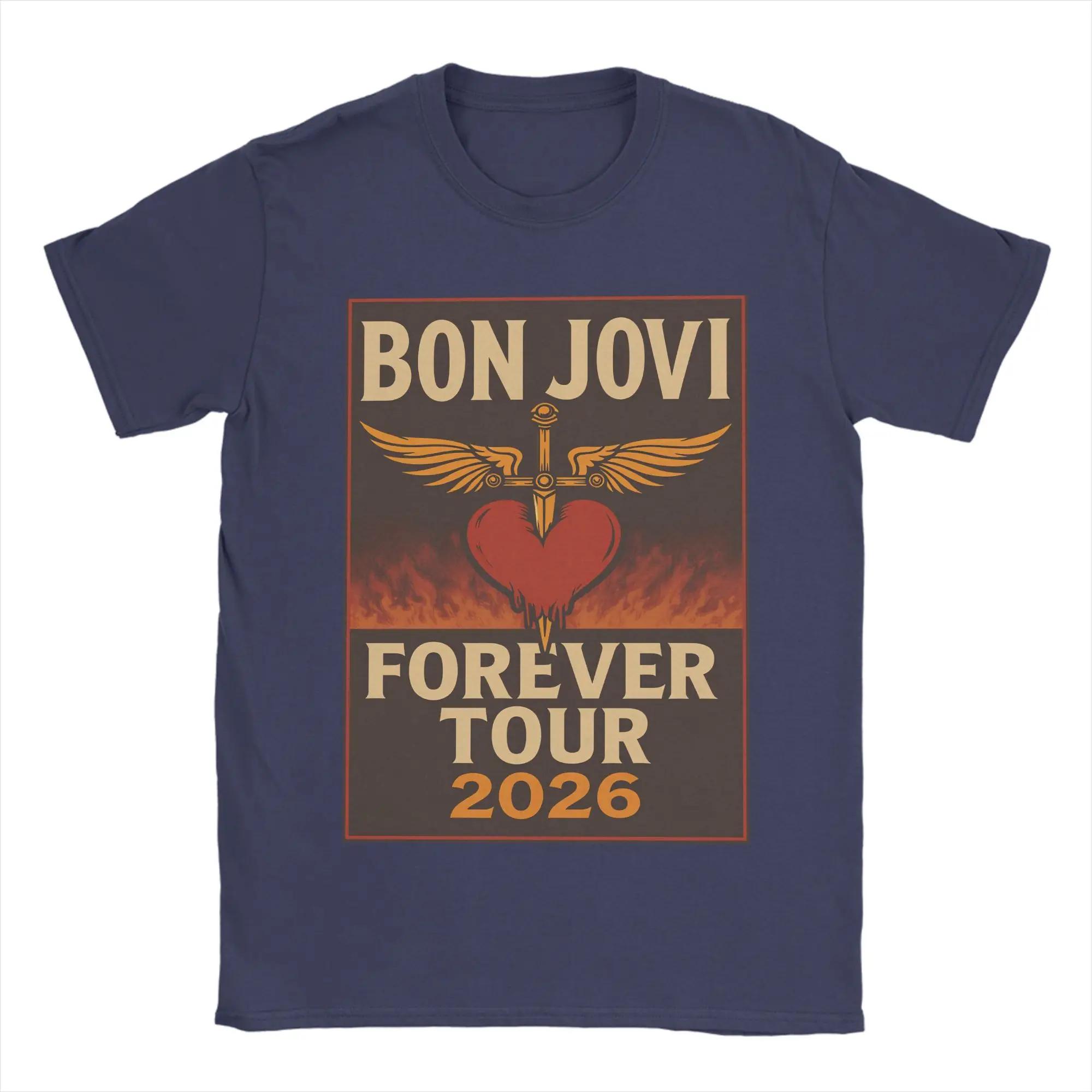 

Harajuku T Shirt Summer Bon Jovi Keep The Faith World Tour Cotton Tshirt for Unisex Women Awesome Wholesale Short Sleeve Tees S