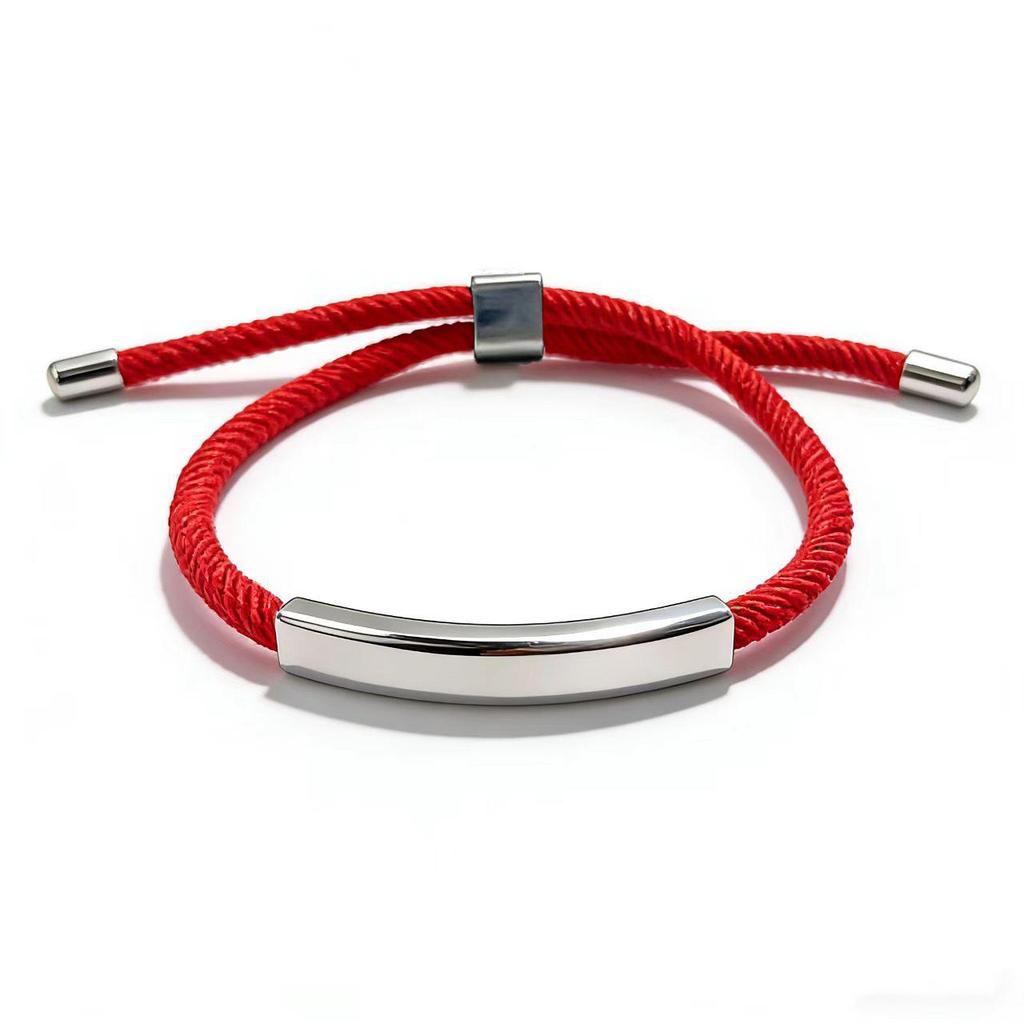 Multicolor Stainless Steel Engravable Woven Bracelet - European & American Festival Gift
