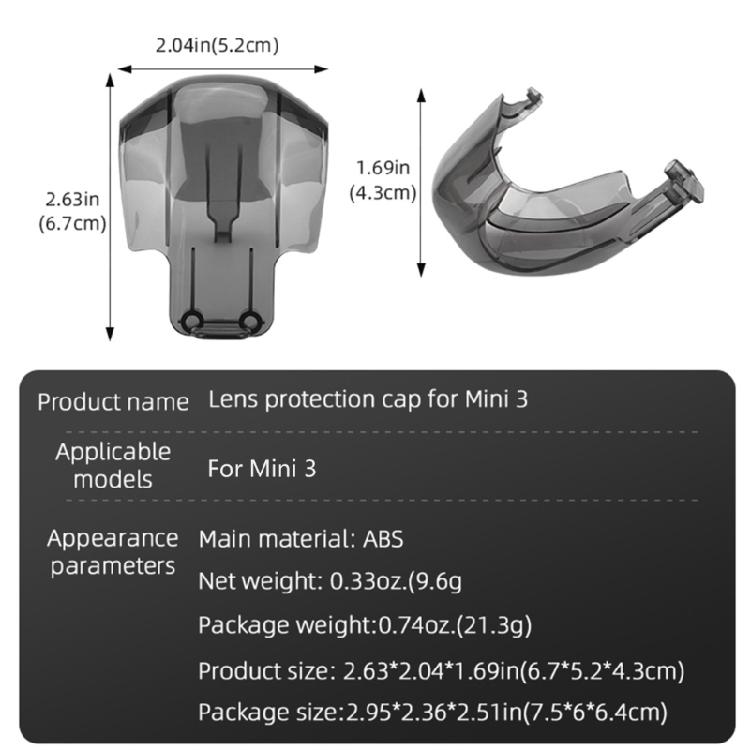 Gimbal Lock Stabilizer Camera Lens Cap for DJI Mini 3 Camera