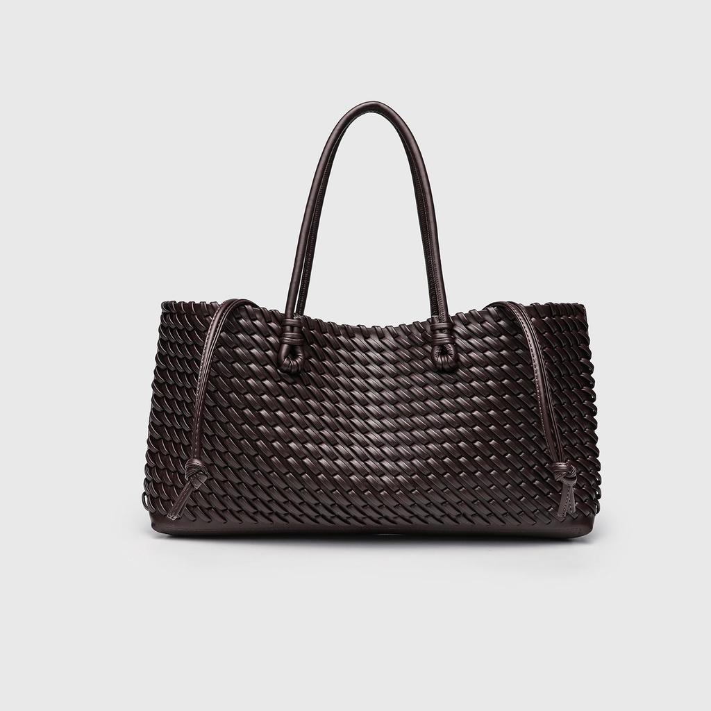 Za 2025 Women's High-End Woven Tote Bag: Fashionable Large-Capacity Handbag & Shoulder Shopping Bag