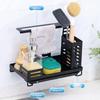 Sink Caddy Organizer for Kitchen Soap Dispenser Holder No Drilling Wall Mounted Sponge Drain Rack