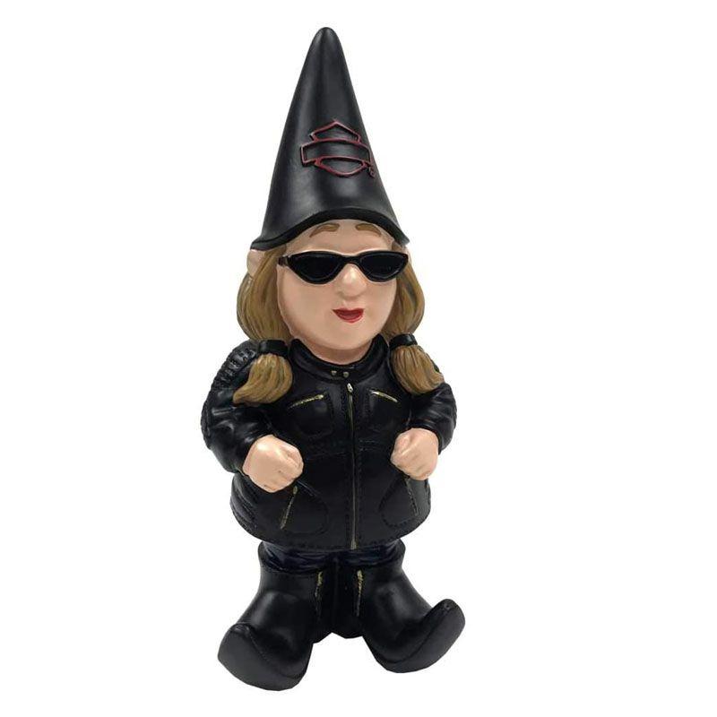 

Sculpted With Detail Durable Garden Gnome Biker Couple Figurine Women