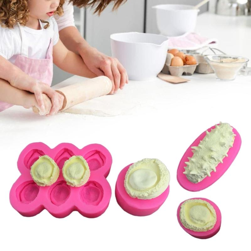 Fondant Molding Tool Flexible Silicone Cake and Cupcake Decorating Mold Cucumber/Abalone Shaped Dessert Making Mold