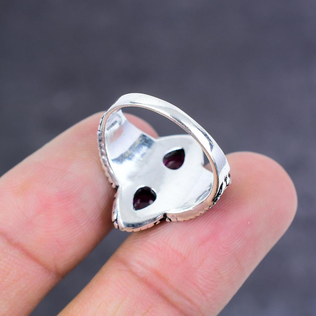 Natural Pink Rubilite Gemstone Handmade 925 Sterling Silver Ring Size 7 z2r00