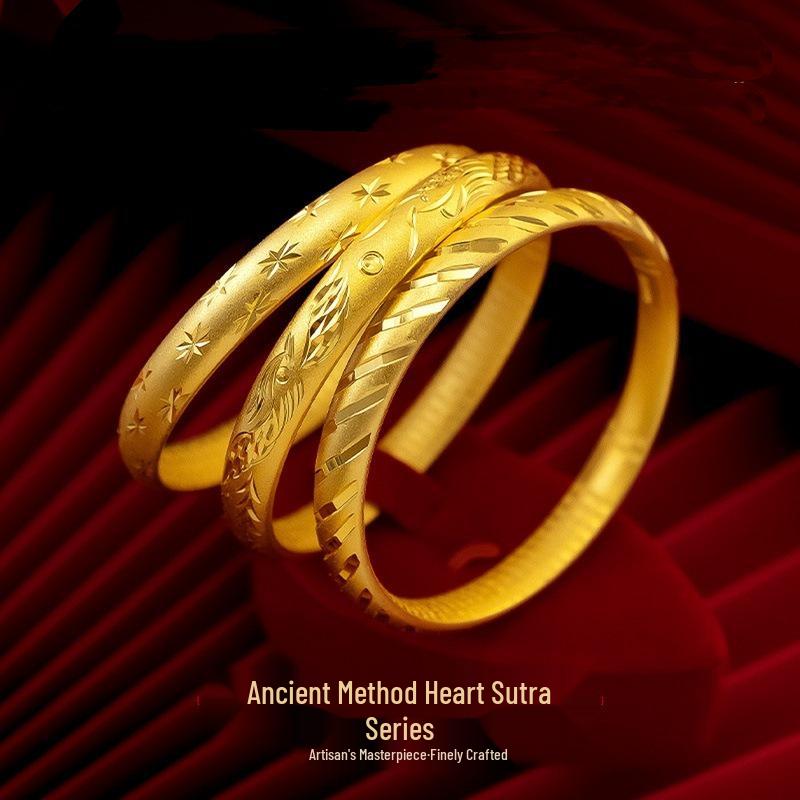Вьетнамский позолоченный браслет-мантра Сердце с изображением Дракона и Феникса - Женский модный браслет Dragon Phoenix 58