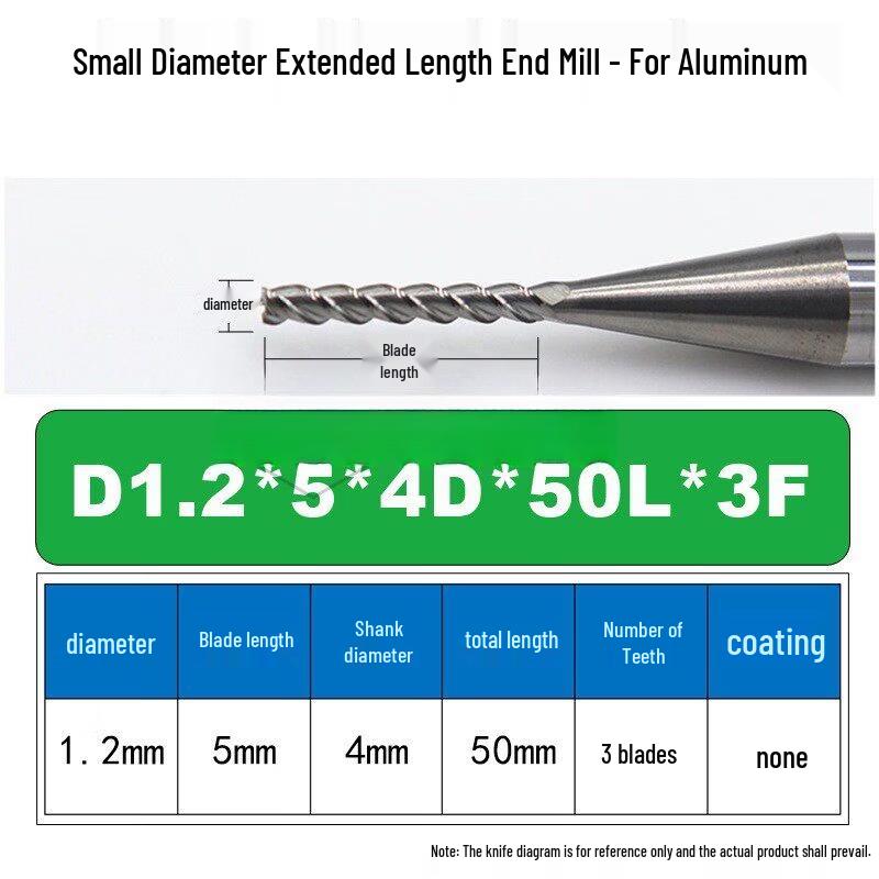 

Aokewen Tungsten Steel End Mill for Aluminum with Extended Full Blade