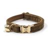 Personalized Soft Pet Choker Custom Name Phone Number Golden Buckles Adjustable Velvet Kitty Neckband Small Dog Identity Jewelry