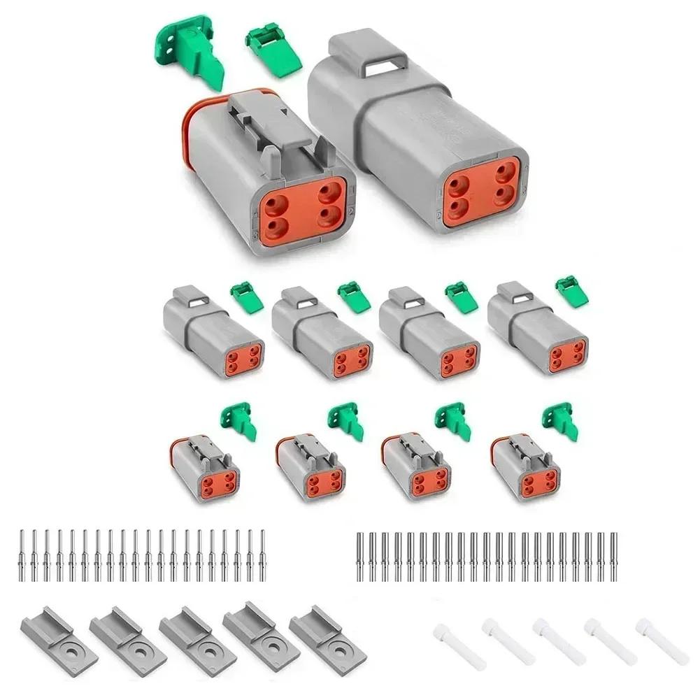Gray, IP68 Waterproof DT Connector, 5-piece Set With Contact Kit, 16-20 Wire Gauge. Tool Accessories For Waterproof Connectors.