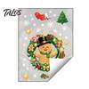 Gingerbread Man Decals Christmas Static Window Sticker, Wreath Pattern Print PVC Removable Decal, Decorative Film Waterproof Glass Cling for