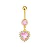 Heart-Shaped Water Drop Navel Ring - Trendy European & American Style