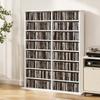 Media Shelf 8 Levels DVD Shelf With 12 Adjustable Shelves 16 Compartments For 720 CDs White