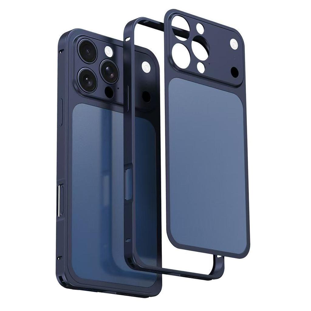 For iPhone 16 Pro Case Transform to 17 Pro Locking Buckle Metal Frame Alloy Back Phone Cover
