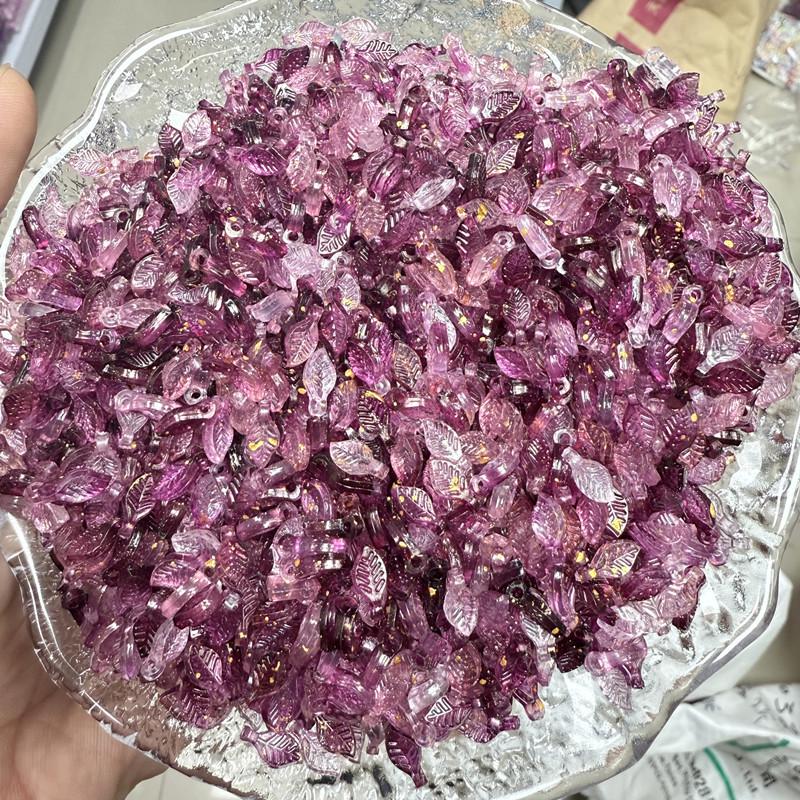Acrylic Mini Grape Leaf Beaded String for DIY Jewelry Making: Bracelets & Necklaces