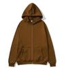 European & American Unisex Zip-Up Fleece Hoodie: Solid Color, Autumn/Winter Sportswear