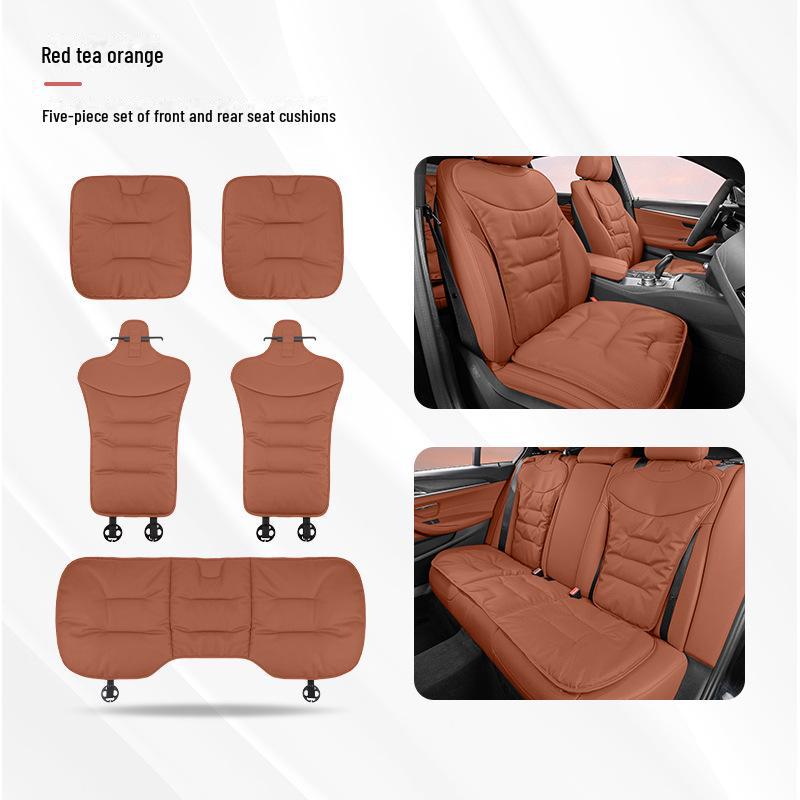 Universal Ventilated Nappa Leather Car Seat Cushions - Four Seasons, Breathable, High-Grade, Perforated Design for All Models.