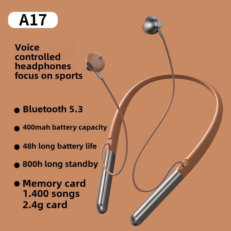 

Шумоподавляющие наушники ANC с двумя ушами и сверхдолгим сроком службы, активируемые голосом, Bluetooth-наушники 5.3 Магнитные темно-коричневого