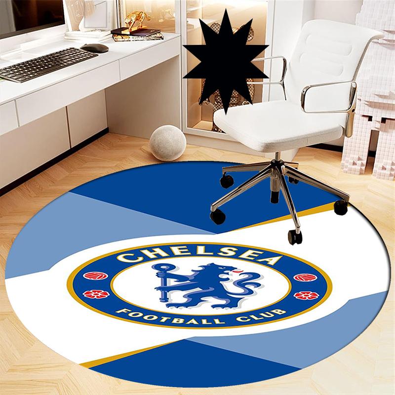 Chelsea Football Club Printed Round Rug Carpet Chair Rug Area Rug Entryway Doormats,for Office Chair Living Room Bedroom Kitchen Room.