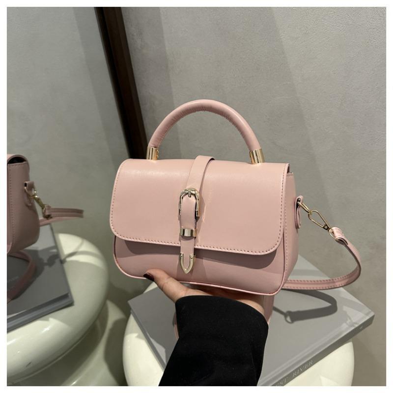 Borsa a tracolla singola, portatile, semplice, di grande capacità, con fibbia a cintura, per il pendolarismo, alla moda, con motivo a litchi