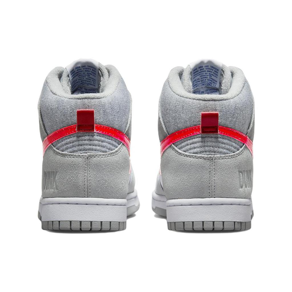 New Nike Dunk High Light Smoke Grey Gym Red DJ6152-001