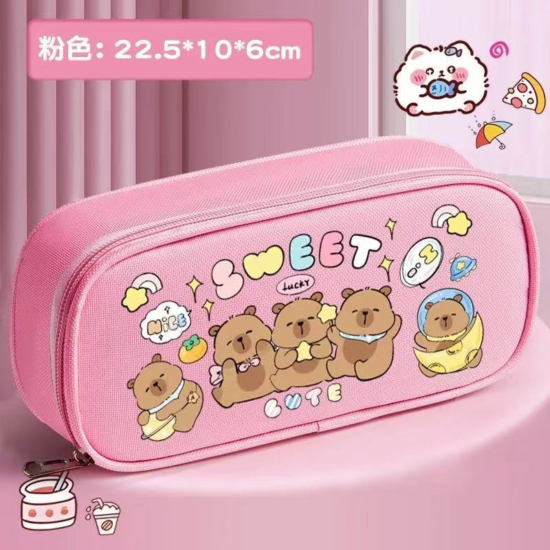 Capybara Pencil Case: Cute, Large-Capacity Children's Stationery Case—Multifunctional Cartoon Pencil Case for Students