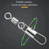 50pcs with Interlock Snap Fish Rolling Swivel Steel Fishing Swivel Fish Interlock Snap  Fishing