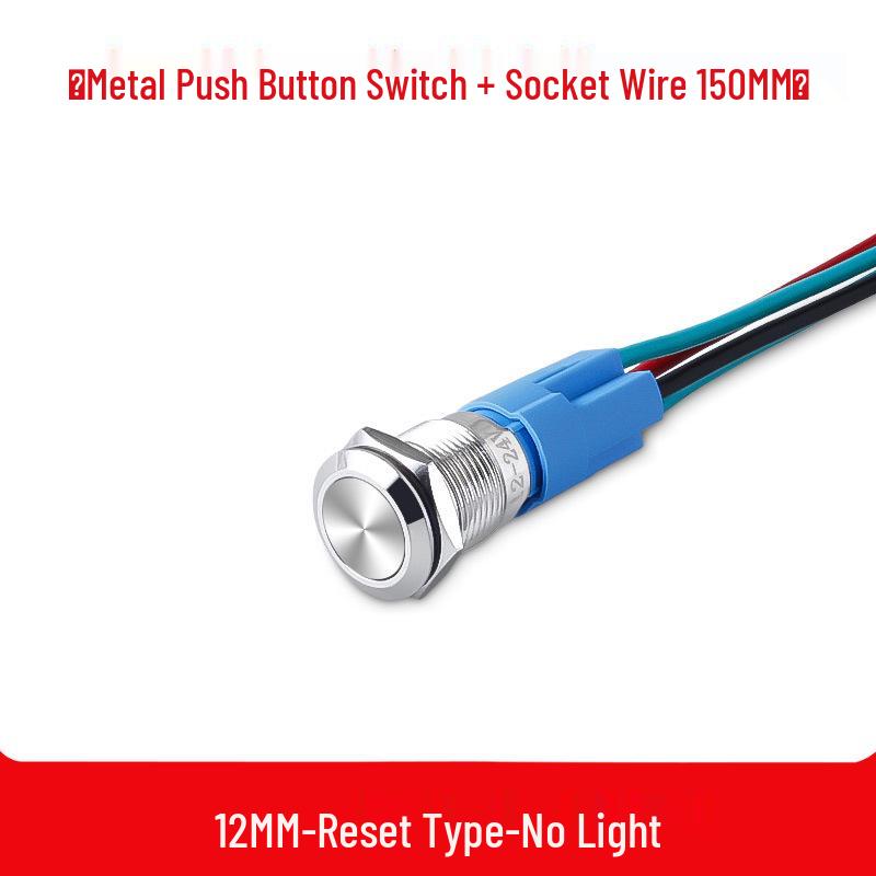 

Водонепроникний металевий кнопковий перемикач з підсвічуванням та дротом, самоблокувальний/з поверненням, 12/16/19/22 мм