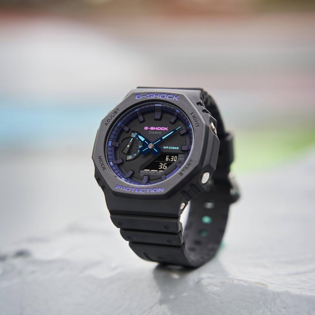G-Shock City Battle Casual Fashion Trend Shockproof Waterproof Quartz Movement Resin Strap Watch Men watches Black GA-2100VB-1APR