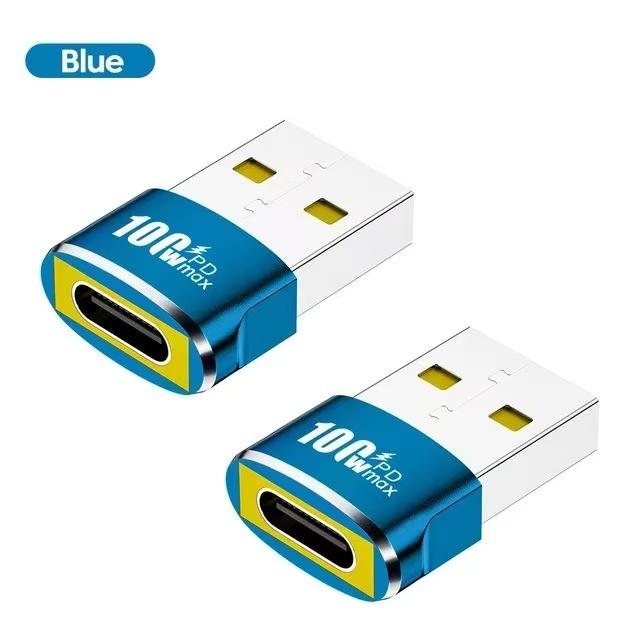1/2/5Pcs USB To Type C OTG Adapter USB USB-C Female To USB Male PD100W Fast Charging OTG Connector For PC Macbook Samsung