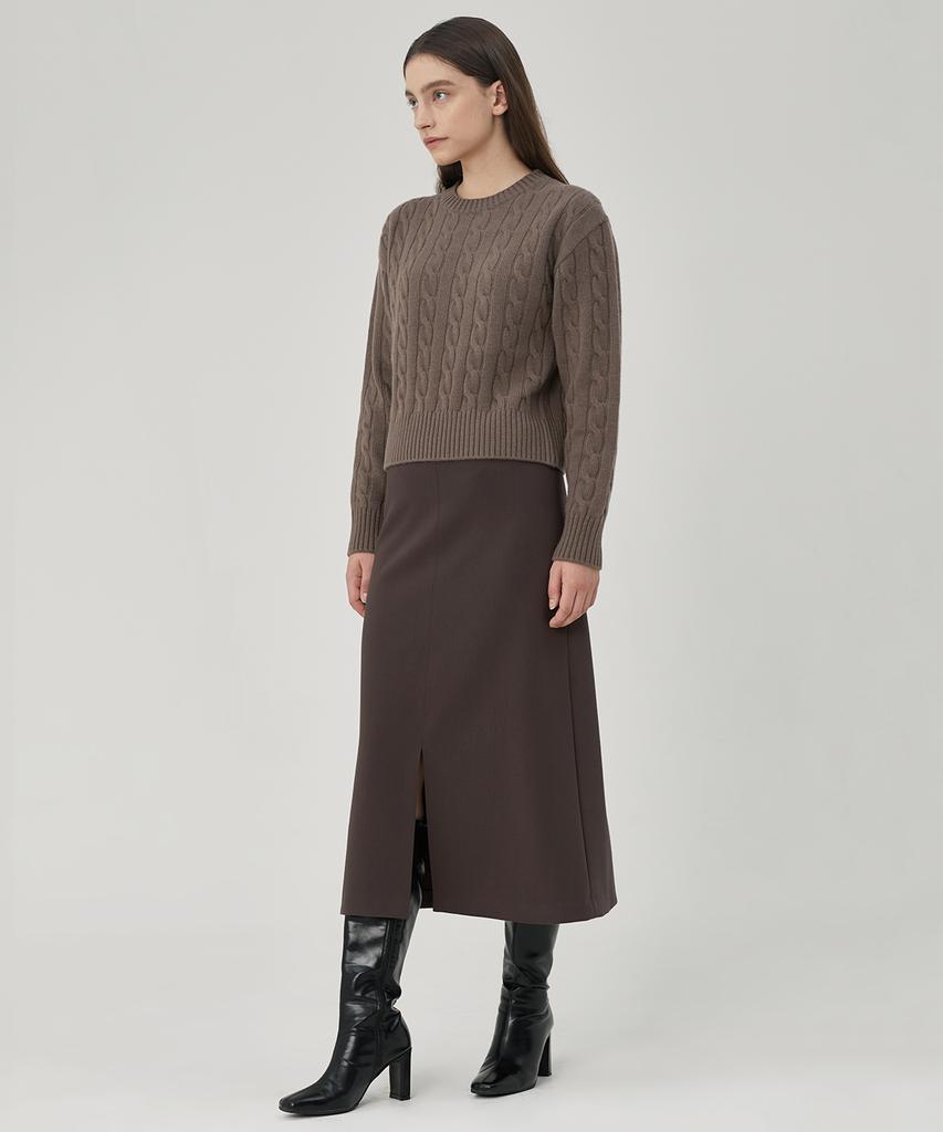 KEI CURRENT Cable Knit_Brown