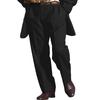 Men's Brown Corduroy Pleated Wide-Leg Dress Pants with Relaxed Fit