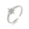 Ring - LUXENTER - Kimsel - Brilliant Zirconia - Rhodium Finish - Width 9.5 Mm