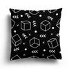 Nordic black and white simple geometric print pillow case home decoration bedroom room living room sofa cushion cover 45x45cm
