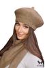 Ofelia - Dark Beige Women' Winter Beret Elegant and Warm Kamea Beret