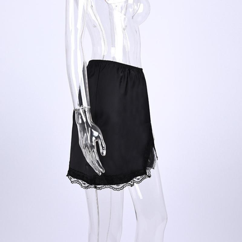 Sommer Spitzen-Patchwork Rock mit kleinem Schlitz und modischem Temperament kurzer Rock