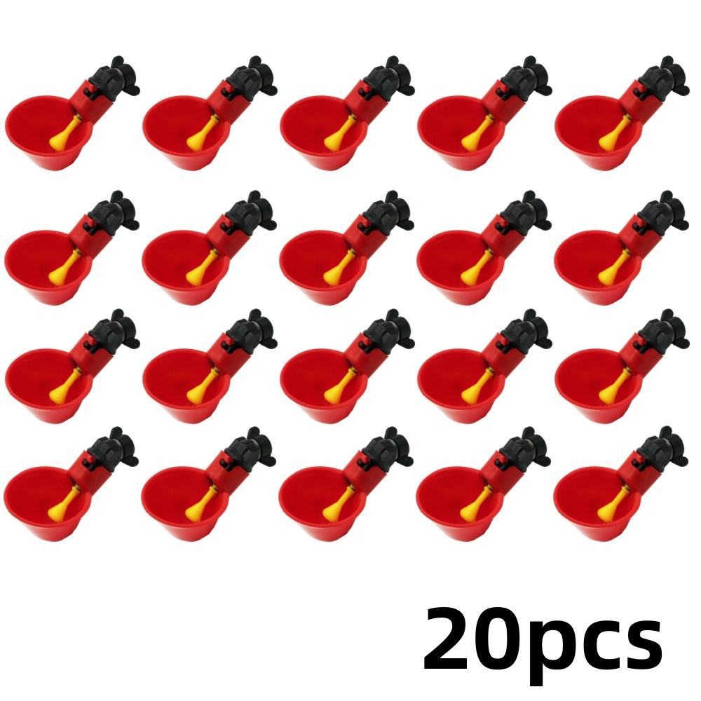 10/20/30pcs Chicken Water Dispenser Leak Proof Automatic Drinking Water Feeding Bowl for Chickens Quails Birds Breeding Supplies