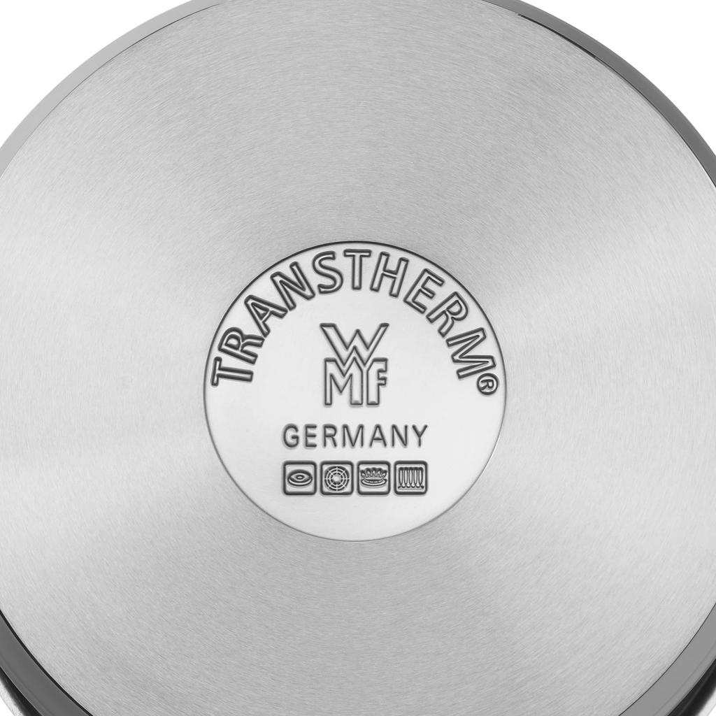 WMF (WMF) Double-handled shallow saucepan, 20cm, IH and gas stove compatible, matte finish, heavy-duty design, "Gourmet Plus Low Casserole," stainless