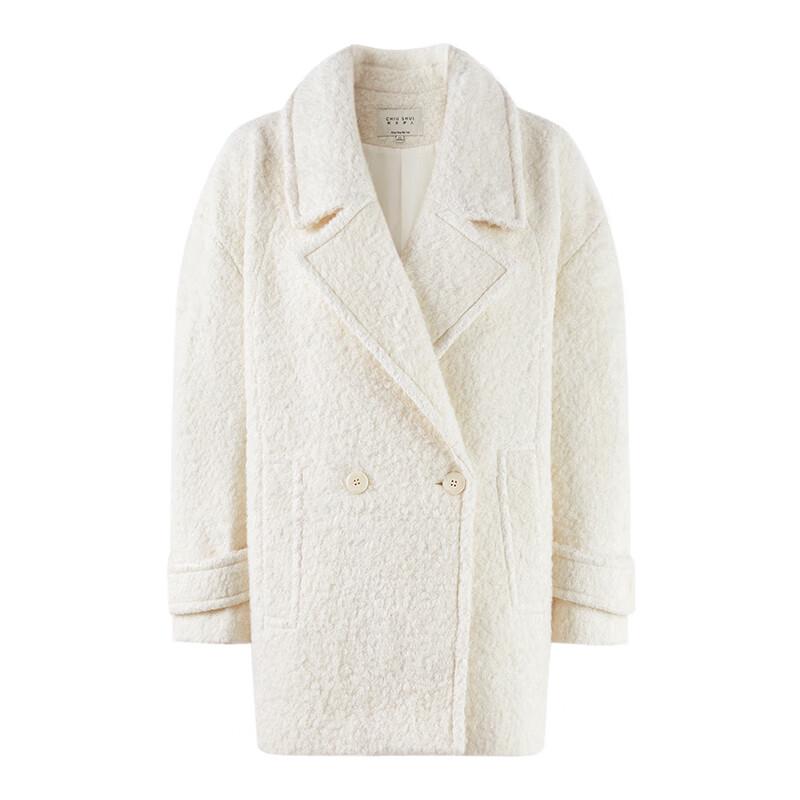 Qiusbiyiren Women's Wool Blend Lapel Sweater