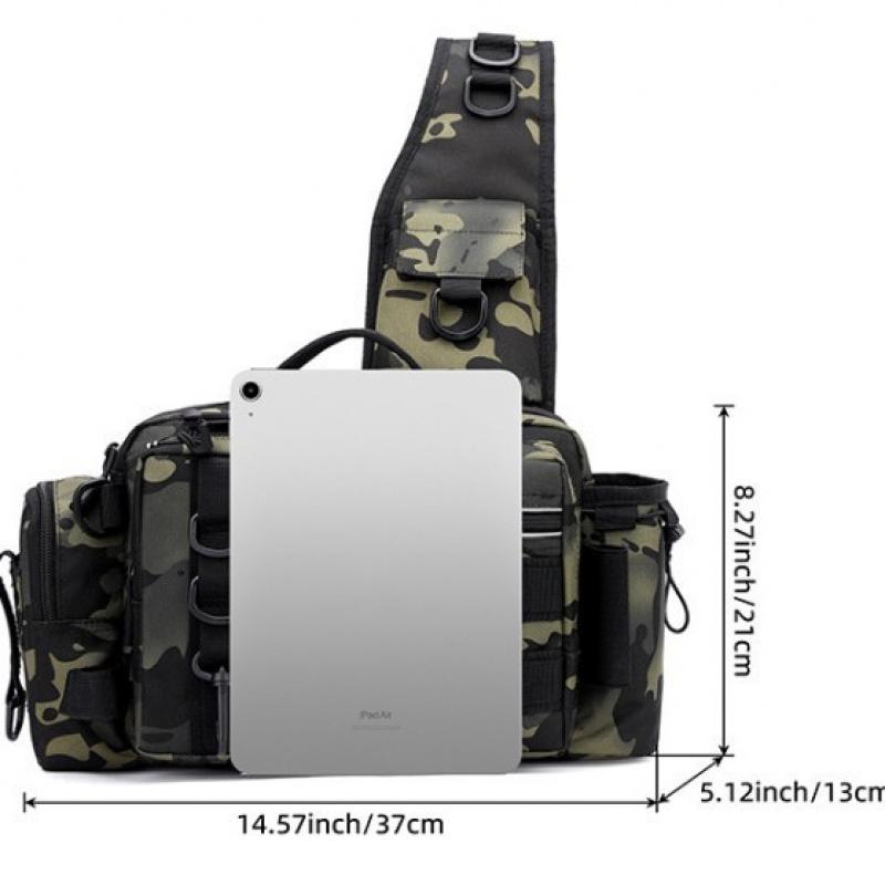 In-stock new multifunctional fishing bag for men, suitable for travel and outdoor sports, single-shoulder crossbody fishing gear