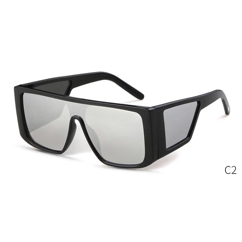 STORY Fashion Wide Legged Shield Sunglasses Women Men Luxury Designer Futurist Flat Top Leopard Square S6938G