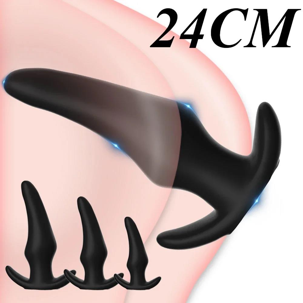 Adult Sex Toys Anal Plug Set 3 Size Soft Buttplug with Flared Base 15/19/24cm Prostate Massager Training for Men