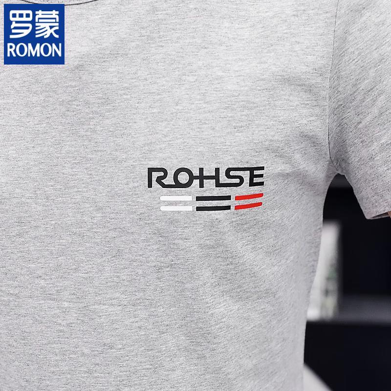 Romon Men's Printed Round Neck T-shirt