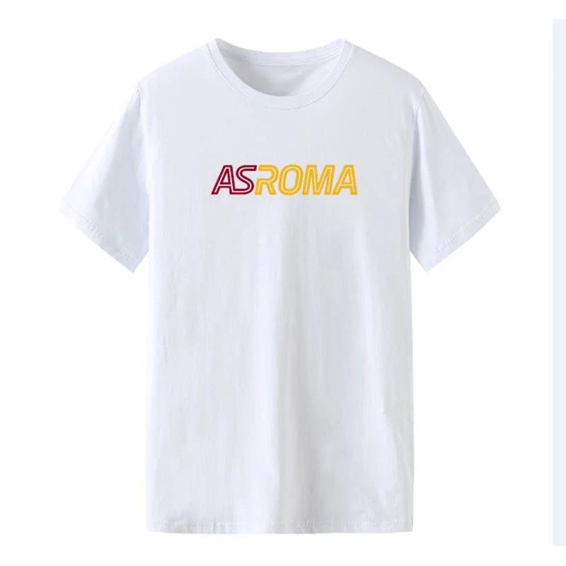 2025 Munio Roma Same Printed T-shirt Asroma Cotton Men's and Women's T-shirts Loose Letters Summer Football High Quality Tee
