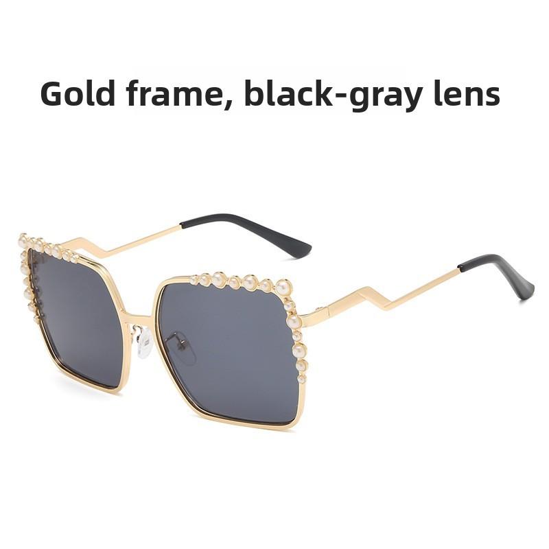 Fashion Pearl Sunglasses With Uv400 Protection For Outdoor Travel And Parties