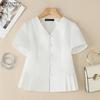 ZANZEA Women Casual V-neck Summer Short Sleeve Slim Blouse